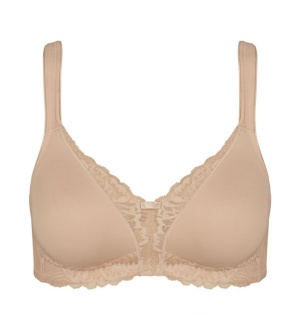 Sutien dantelat, fără armătură, Triumph Modern Lace+Cotton N Bej - Img 5
