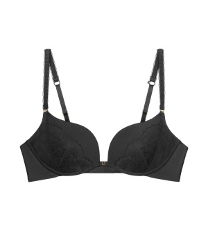 Sutien push-up cu decolteu adânc, Triumph Love in Lace WHU Negru - Img 5