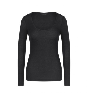Bluză cu decolteu rotund adânc, Triumph Beauty Layers Top Scoop Neck Negru - Img 4