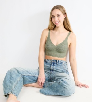 Bustieră fără armătură, dantelat, Sloggi ZERO Feel Bliss Bralette Verde - Img 3