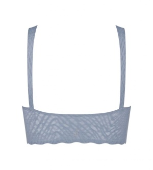 Bustieră fără armătură, dantelat, Sloggi ZERO Feel Bliss Bralette Albastru - Img 6