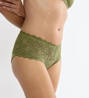 Chilot din dantelă cu talie înaltă, Triumph Amourette Maxi Verde - Img 3