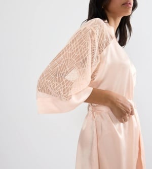 Halat satin Triumph A Weekend To Remember Crem | Kimono elegant cu dantelă - Img 3