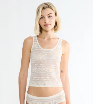 Maieu din dantelă reversibil, Sloggi FREE Evolve Tank Top Lace Crem