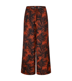 Pantaloni lungi evazați din satin, Triumph Summer Satin Trousers Maro - Img 5