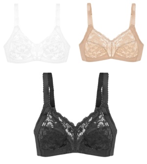 Set de 3 sutiene Triumph Delicate Doreen N Alb, Bej, Negru - Img 2