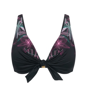 Sutien de baie cu armătură, cu decolteu adânc tip plunge, Triumph Summer Tropics W Negru - Img 5