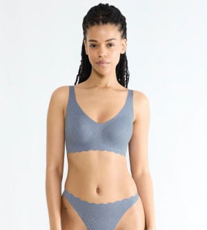 Sutien fără armătură, cupe detașabile, Sloggi ZERO Feel Bliss Soft bra Albastru - Img 2