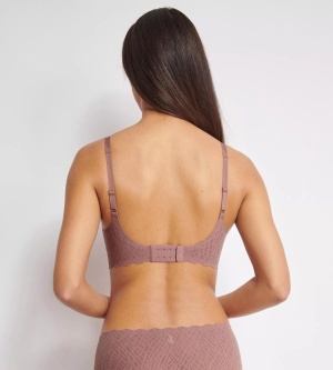 Sutien fără armătură, cupe detașabile, Sloggi ZERO Feel Bliss Soft bra Maro - Img 2