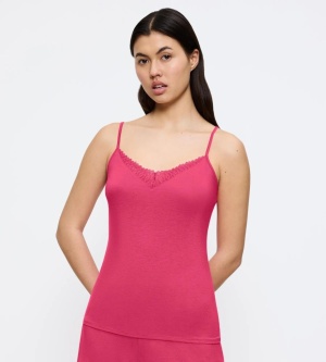 Top cu inserție din dantelă fină, Triumph Aura Spotlight Camisole Roz