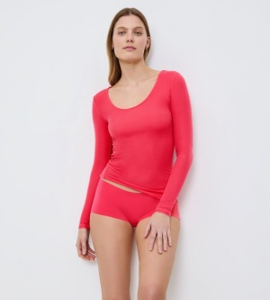 Bluză cu decolteu rotund adânc, Triumph Beauty Layers Top Scoop Neck Coral - Img 3