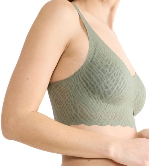 Bustieră fără armătură, dantelat, Sloggi ZERO Feel Bliss Bralette Verde - Img 10