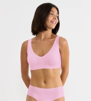 Bustieră invizibilă, fără cusături, Sloggi ZERO Feel 2.0 Bralette Pink