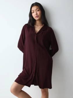 Cămașă de noapte din viscoză, Triumph Amourette Jacquard NDW Bordo
