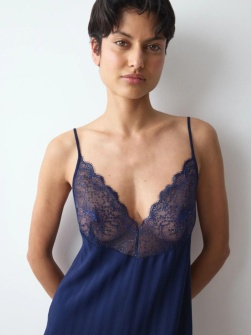 Cămașă de noapte din viscoză, Triumph Amourette Sparkle NDW Bleumarin - Img 3
