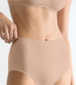 Chilot damă cu talie înaltă Sloggi GO Daily Cotton Highwaist Bej - Img 3