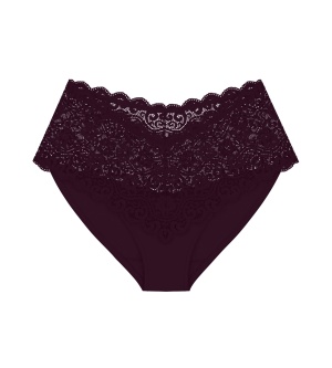 Chilot din dantelă cu talie înaltă, Triumph Amourette Maxi Bordo - Img 5