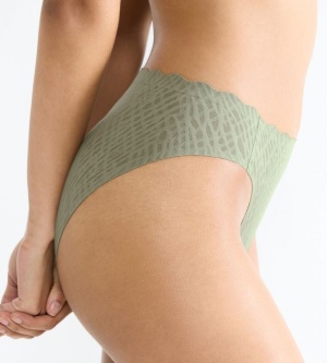 Chiloți cu croială înaltă, Sloggi ZERO Feel Bliss High leg Verde - Img 3