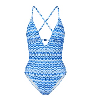 Costum de baie întreg cu cupe detașabile, Triumph Mix & Match Summer OP Albastru - Img 2