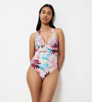Costum întreg de baie cu cupe buretate și bretele halter, Triumph Summer Fleur OP Plunge - Img 3