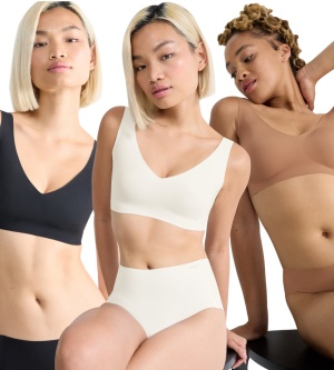Set de 3 bustiere invizibile Sloggi ZERO Feel 2.0 Bralette Crem, Bej, Negru