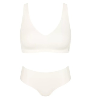 Set lenjerie invizibilă, Sloggi ZERO Feel 2.0 Soft bra + Hipster Crem