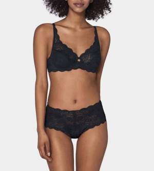 Sutien cu armătură și dantelă, Triumph Amourette 300 W Negru - Img 11