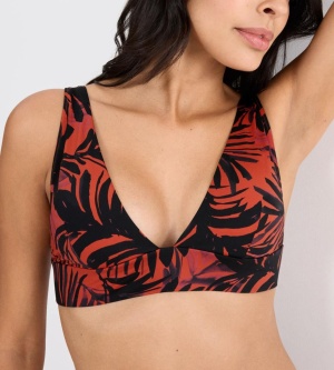 Sutien de baie cu decolteu plunge, Triumph Summer Palm P, Maro - Img 3