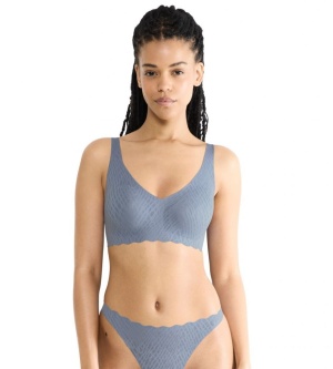 Sutien fără armătură, cupe detașabile, Sloggi ZERO Feel Bliss Soft bra Albastru - Img 9