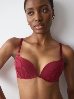 Sutien push-up cu decolteu adânc, Triumph Love in Lace WHU Bordo - Img 3