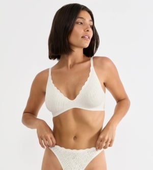 Sutien push-up fără armătură, Sloggi ZERO Feel Bliss THE UP P Bra Crem