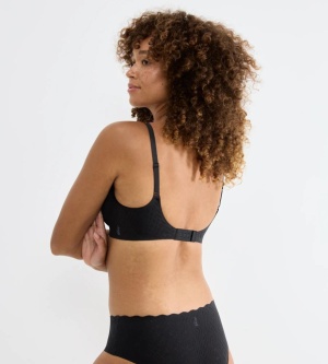 Sutien push-up fără armătură, Sloggi ZERO Feel Bliss THE UP P Bra Negru - Img 2