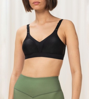 Sutien sport fără armătură, cu cupe modelatoare și respirabile, Triumph Triaction Wellness N Negru - Img 6
