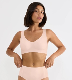 Bustieră invizibilă, fără cusături, Sloggi ZERO Feel 2.0 Bralette Roz
