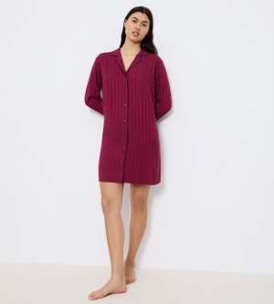 Cămașă de noapte, Triumph Amourette Jacquard NDW Bordo - Img 3