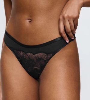 Chilot Brazilian din dantelă, Triumph Palina Moonlight Kiss Negru - Img 3