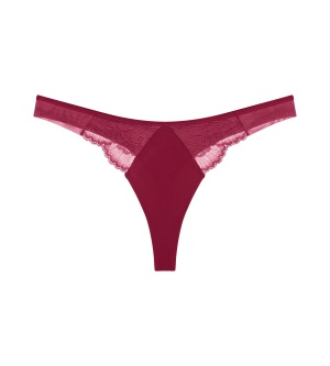 Chilot tanga din dantelă, Triumph Love in Lace String Bordo - Img 5