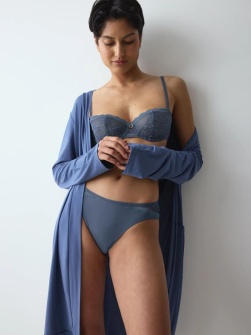 Chiloți cu dantelă florală, Triumph Comfort Allure Brazilian Albastru - Img 4