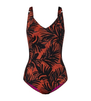 Costum de baie întreg cu efect modelator, Triumph Summer Palm OW, Maro - Img 5