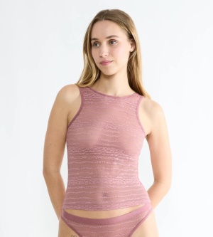 Maieu din dantelă reversibil, Sloggi FREE Evolve Tank Top Lace Roz
