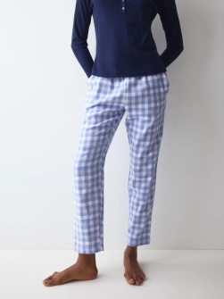 Pantaloni lungi din bumbac, Triumph Mix & Match Tapered Trouser Flannel Bleumarin