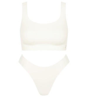 Set lenjerie, Sloggi ZERO Feel 2.0 Top + Chilot răscroit High Leg Crem