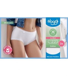 Sloggi 24/7 Cotton Lace Midi C3P – Set 3 bucati - Img 7
