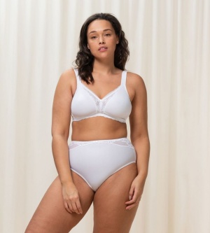 Sutien dantelat, fără armătură, Triumph Modern Lace+Cotton N Alb - Img 3