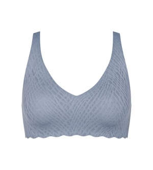 Sutien fără armătură, cupe detașabile, Sloggi ZERO Feel Bliss Soft bra Albastru - Img 6