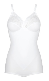 Body cu dantelă, Triumph Formfit Body Suit Alb - Img 3