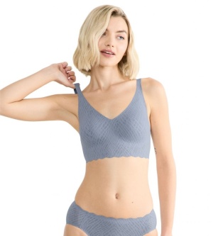 Bustieră fără armătură, dantelat, Sloggi ZERO Feel Bliss Bralette Albastru - Img 7