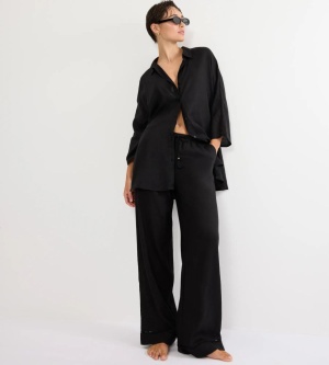 Cămașă damă din in și vâscoză, Triumph Summer Wear Boyfriend Shirt 01 Negru - Img 4