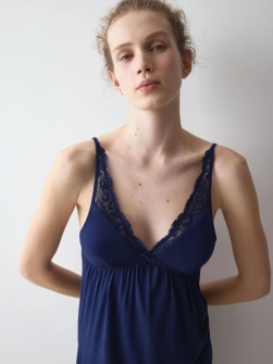 Cămașă de noapte fără mâneci, Triumph Amourette NDK Bleumarin - Img 3