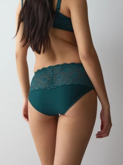 Chilot din dantelă cu talie înaltă, Triumph Amourette Maxi Verde - Img 2